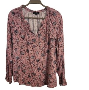 Angels salmon pink ls top EUC